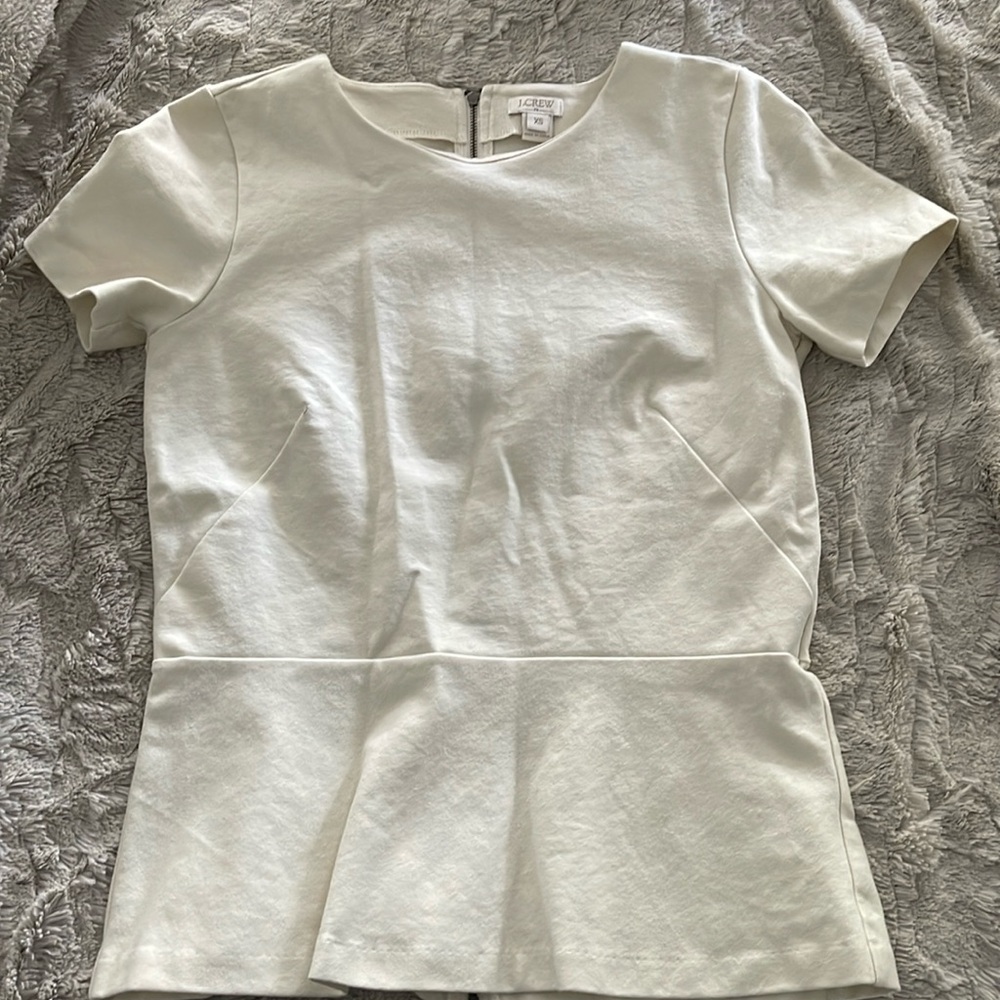 J Crew peplum top with back zipper